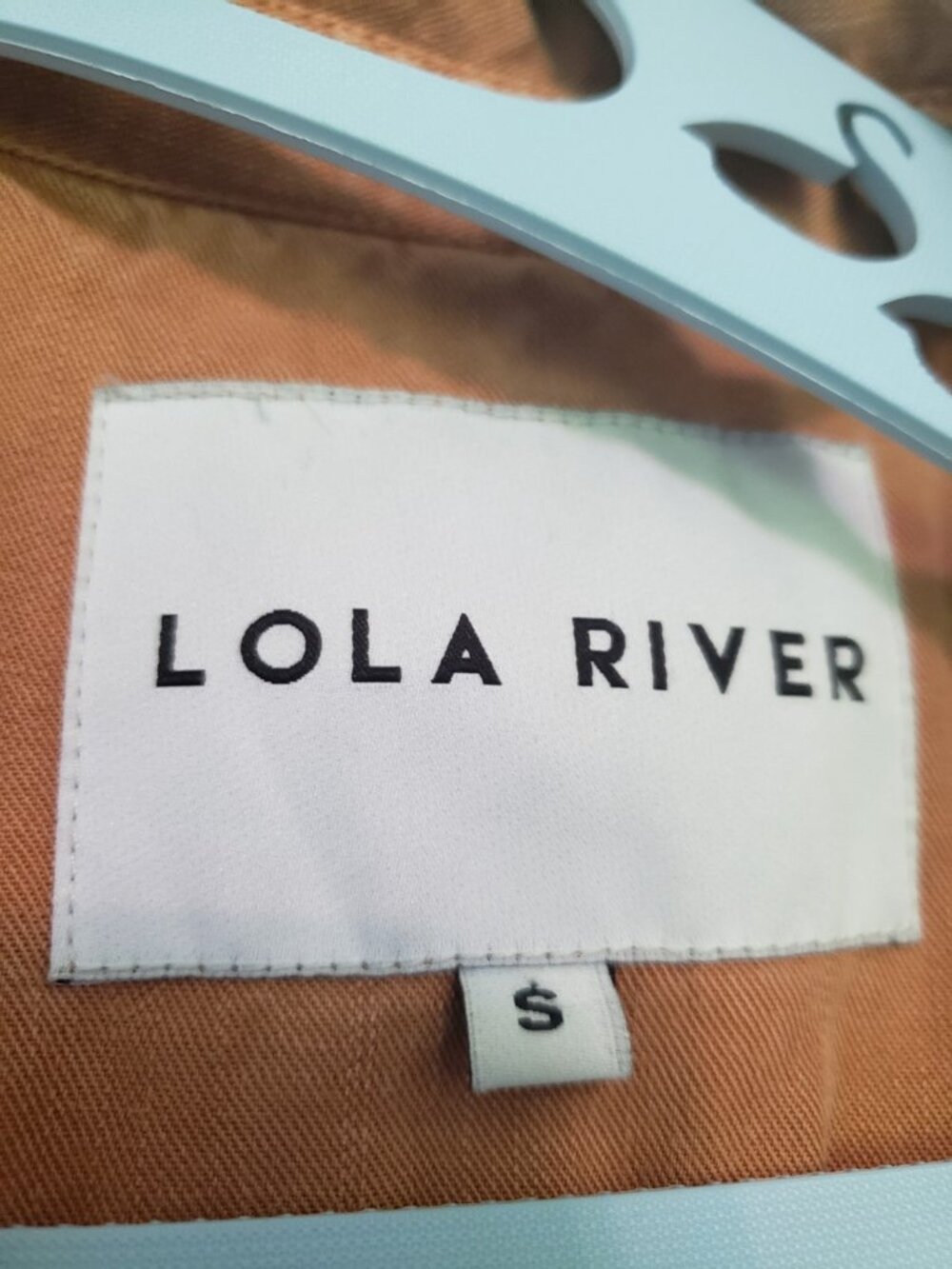 Lola River Womens S Button Up Shirt Orange Chambray Tencel Lightweight Western - Picture 4 of 5